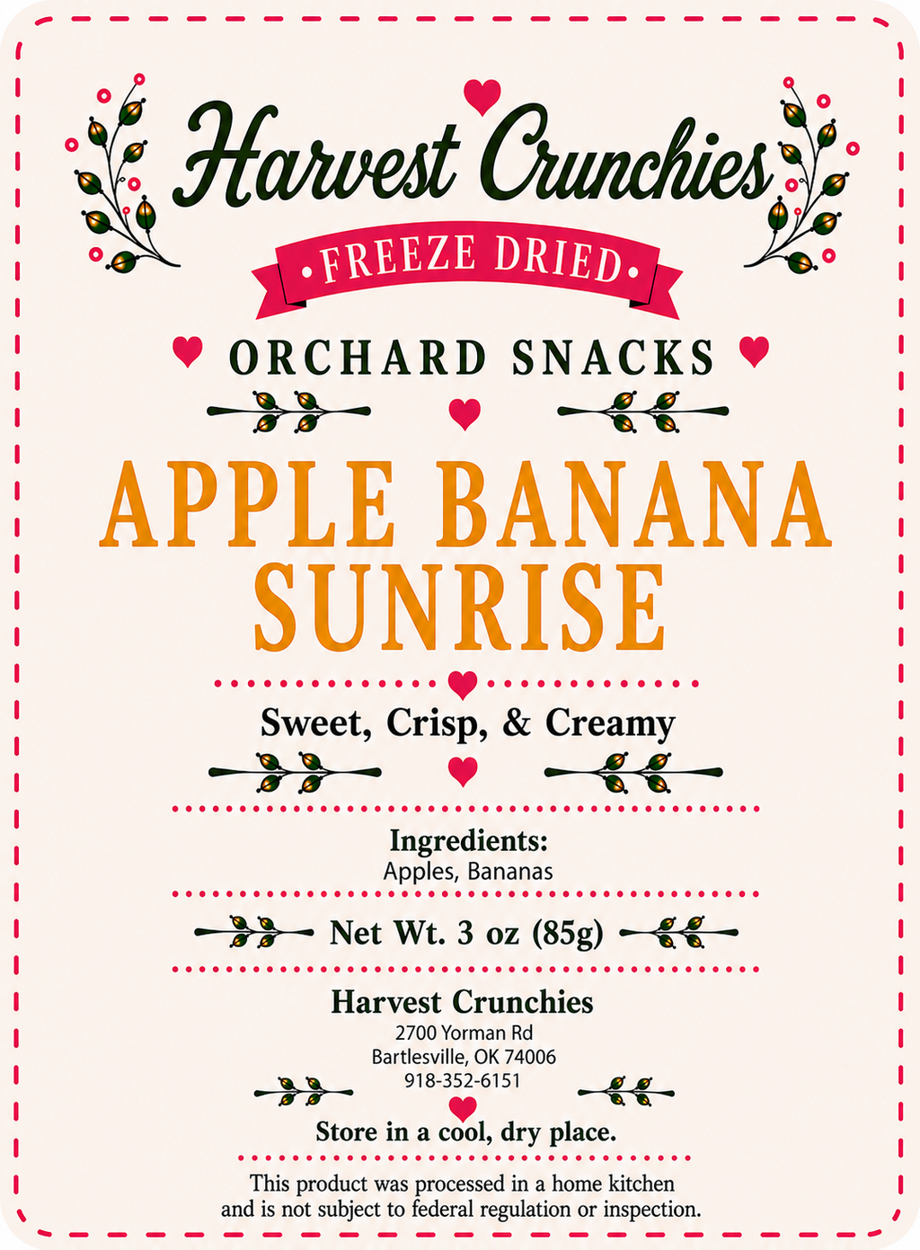 Apple Banana Sunrise - Freeze-Dried Fruit Snack