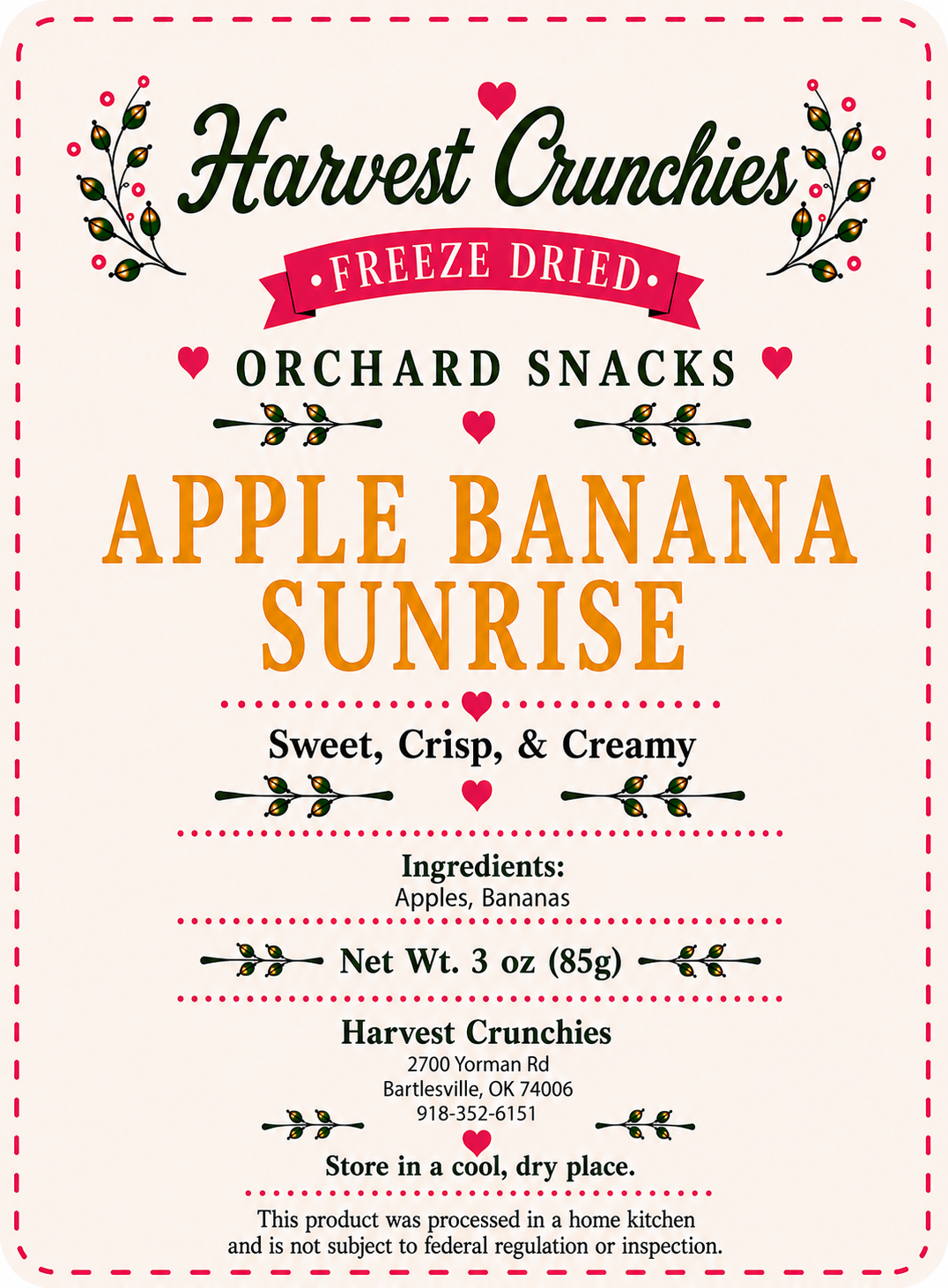 Apple Banana Sunrise - Freeze-Dried Fruit Snack
