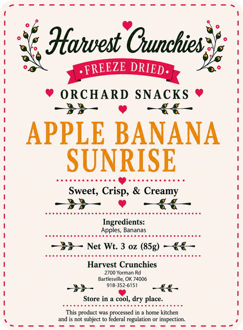 Apple Banana Sunrise - Freeze-Dried Fruit Snack