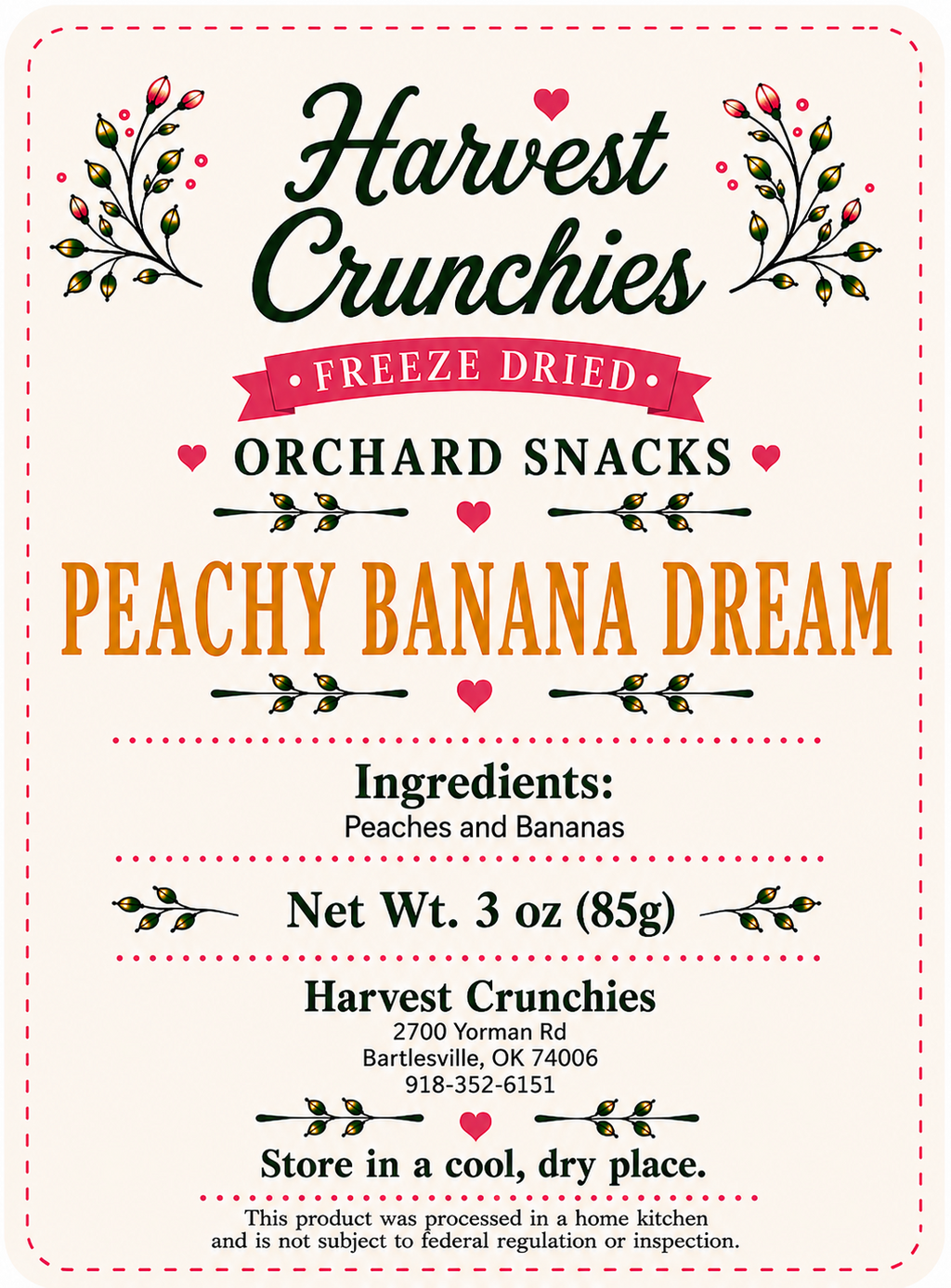 Peachy Banana Dream - Freeze-Dried Fruit Snack