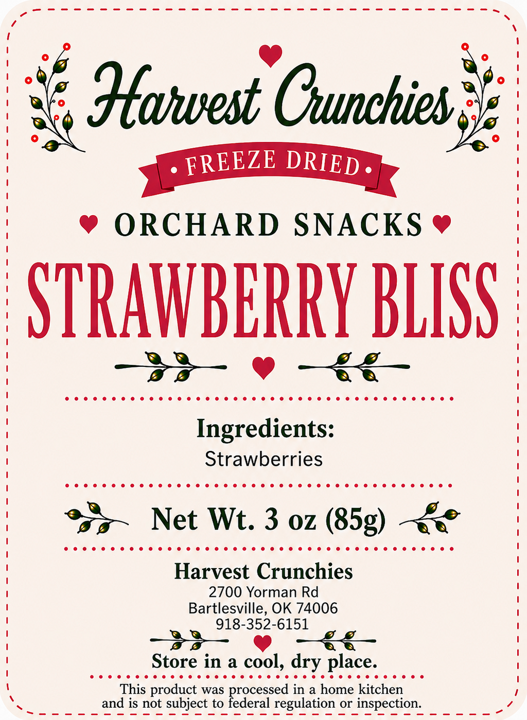 Strawberry Bliss - Freeze-Dried Fruit Snack