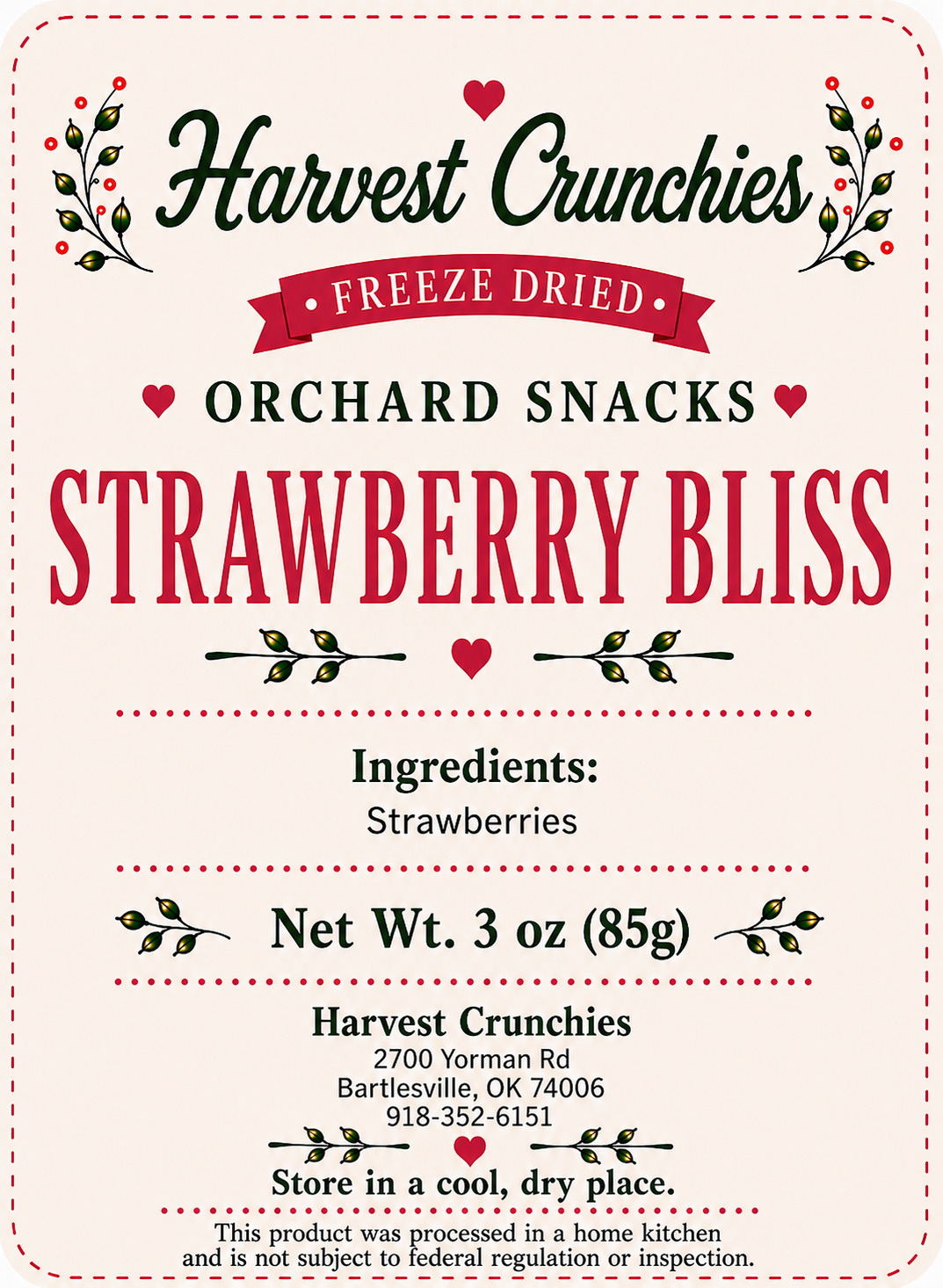 Strawberry Bliss - Freeze-Dried Fruit Snack
